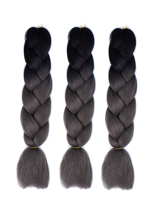 Voberry Gradient Long Braid Wavy Party Wigs Black 60x4x2cm