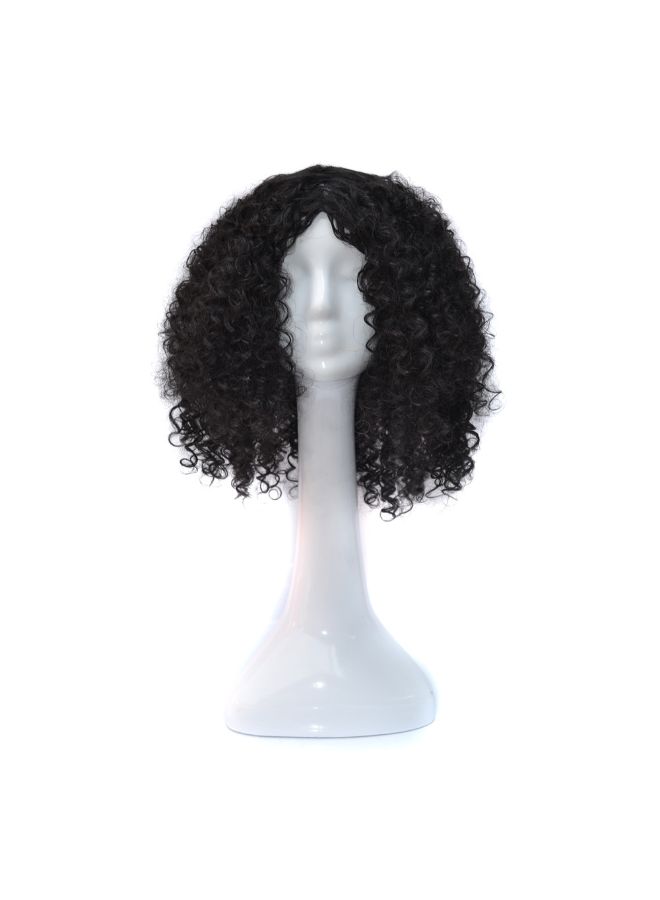 Voberry Sprial Spring Curls Kinky Synthetic Lace Wig Black 50x25x25cm - Image 1