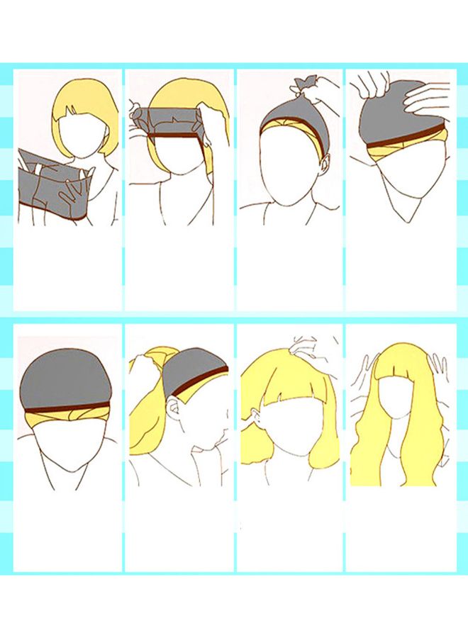 فوبيري شعر مستعار اصطناعي برباط بتصفيفة حلزونية متموجة وغريبة بني 30x25x25سم - Image 4