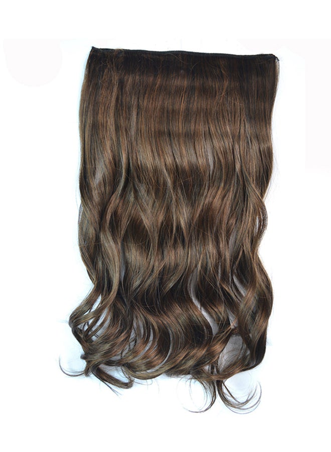 شعر مستعار مجعد بخمسة مشابك بني 55x25x5سم