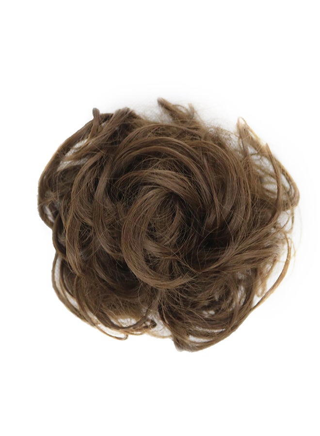 Voberry Scrunchie Twirl Curly Messy Bun Hair Wig Brown 13x12x1cm