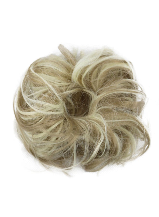 Scrunchie Twirl Curly Messy Bun Hair Wig Beige 13x12x1cm