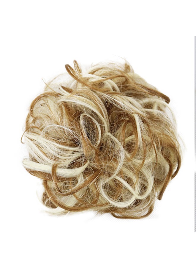 Scrunchie Twirl Curly Messy Bun Hair Wig Beige/Brown 11x10x4cm