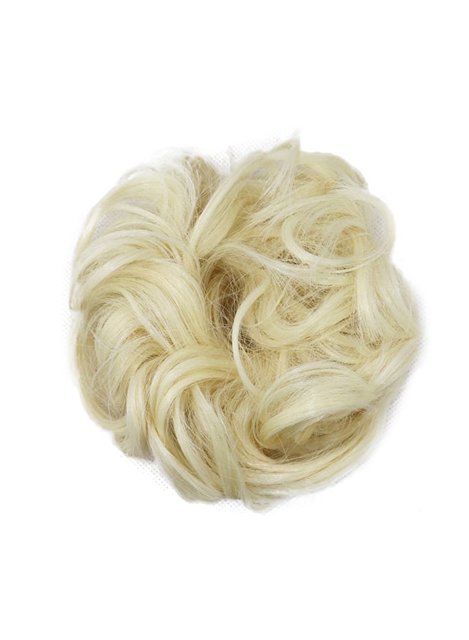 Voberry Scrunchie Twirl Piece Curly Messy Bun Hair Wig White/Beige 11x10x4cm