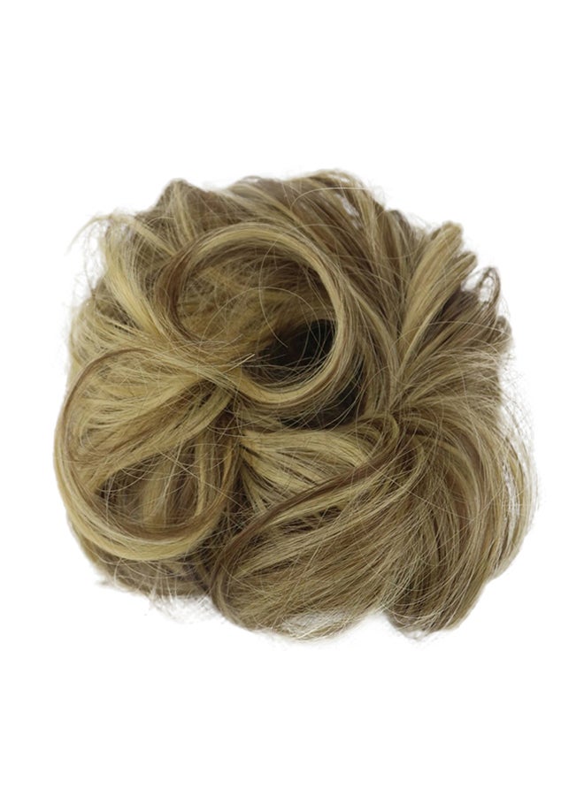 شعر مستعار مموج على شكل كعكة شعر بني/بيج 13x12x1سم