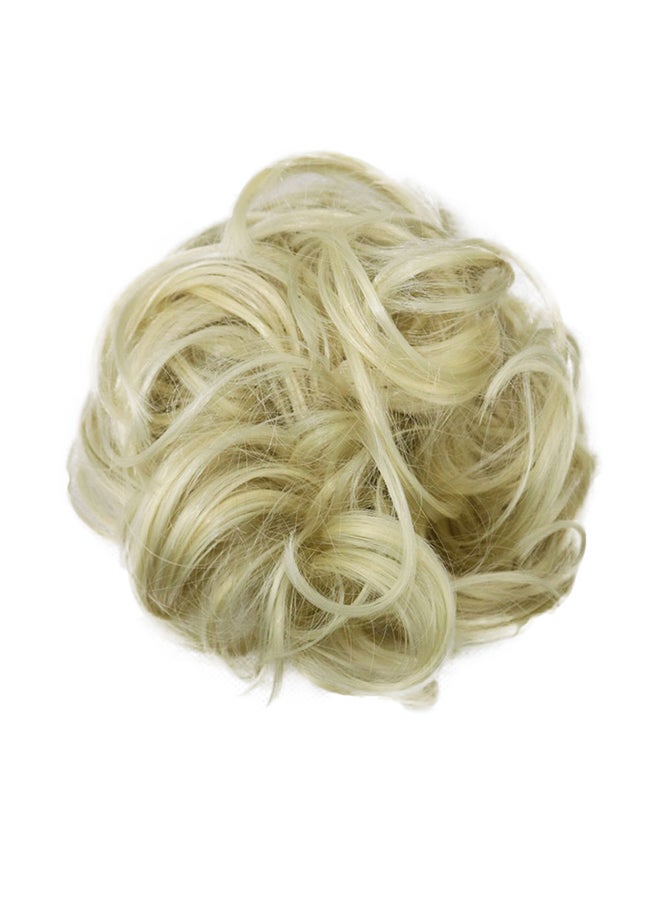 Scrunchie Twirl Piece Curly Messy Bun Hair Wig Blonde 5x5x5cm