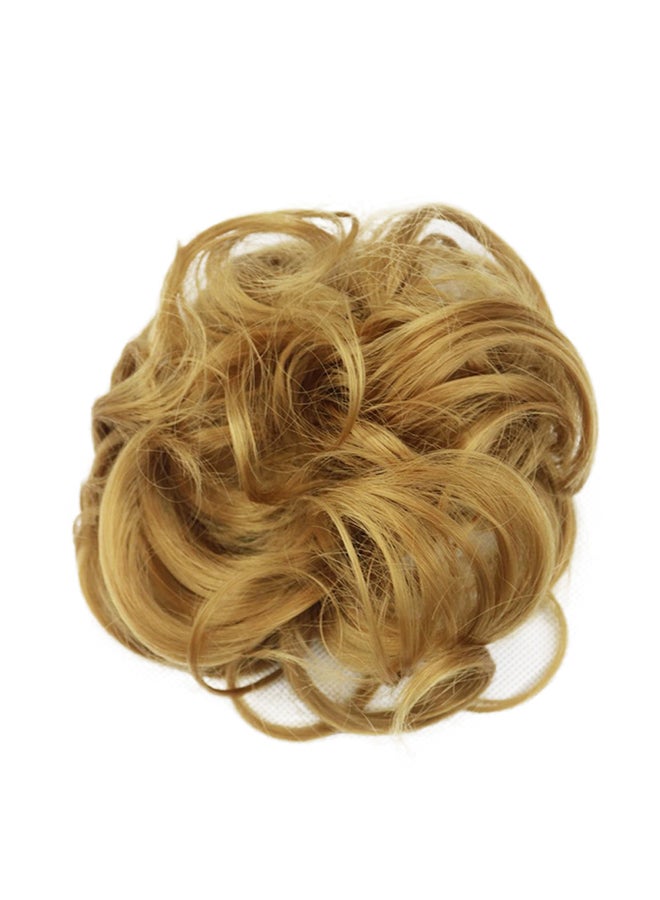 Scrunchie Twirl Curly Messy Bun Hair Wig Gold 13 x 12cm