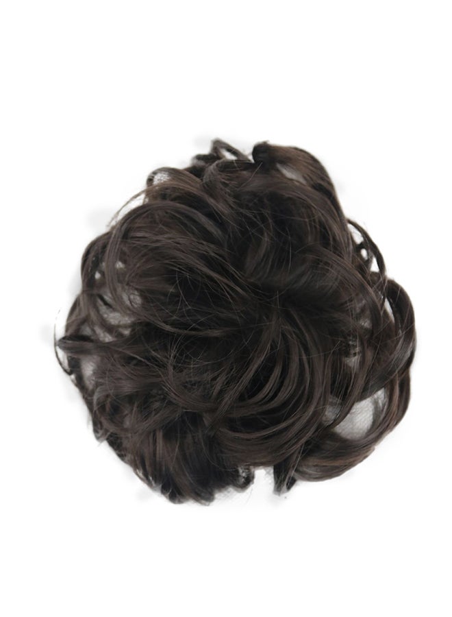 Scrunchie Twirl Piece Curly Messy Bun Hair Wig Black 11x10x4cm