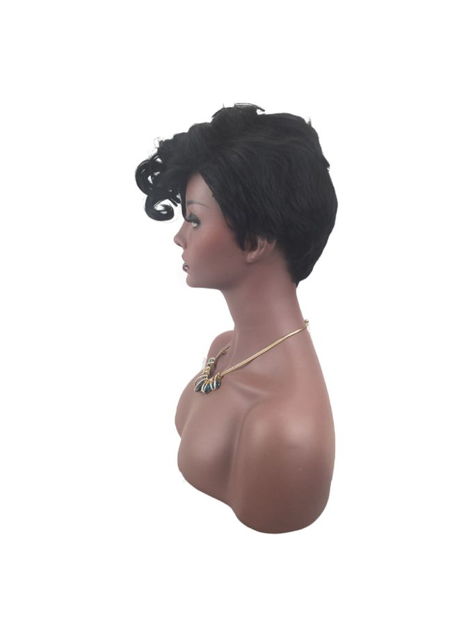 Voberry Curly Short Synthetic Hair Wig Black 1x1x1cm - Image 2