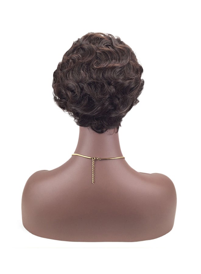 Voberry Curly Short Synthetic Hair Wig Brown 1x1x1cm - Image 1