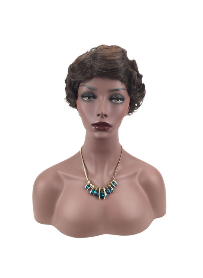 Voberry Curly Short Synthetic Hair Wig Brown 1x1x1cm - Image 5