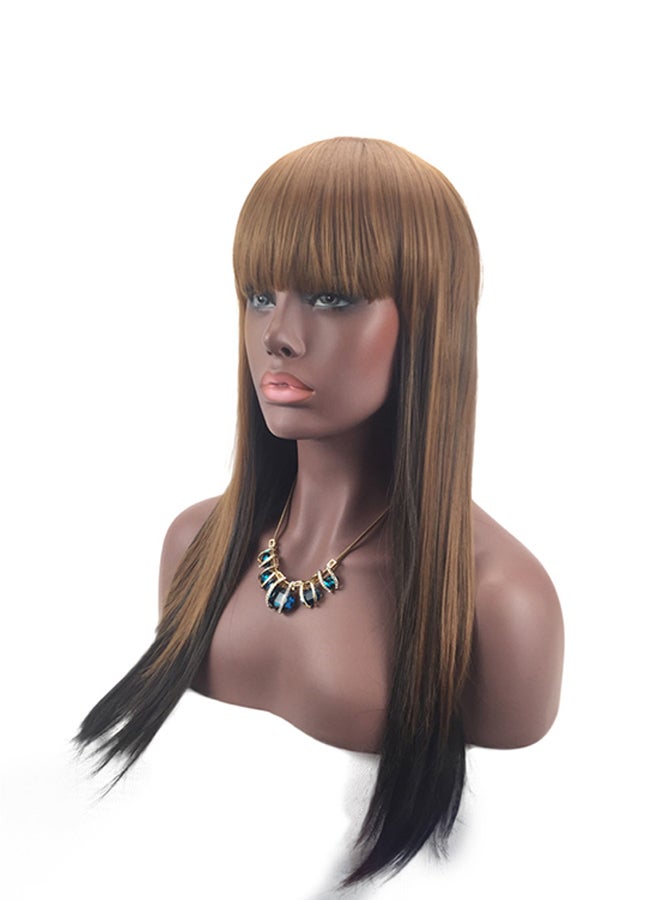 فوبيري شعر مستعار اصطناعي مستقيم طويل بني 1x1x1سم - Image 1