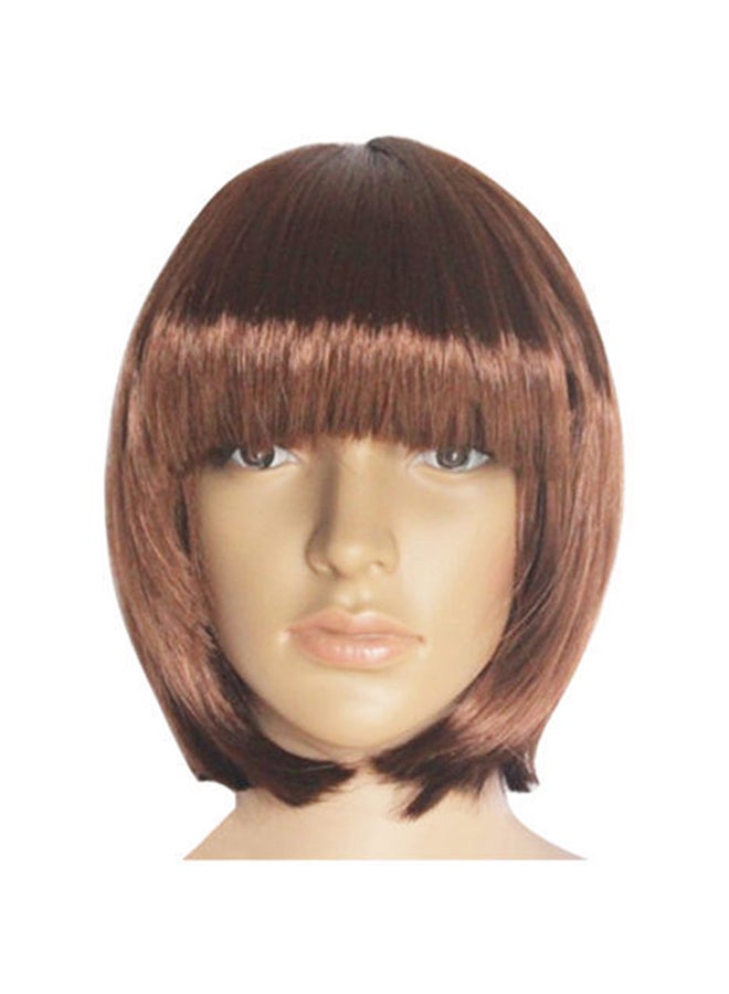 Voberry Cosplay Party Long Straight Hair Wig Brown 60x1x1cm