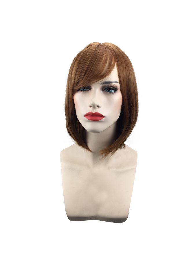 فوبيري شعر مستعار مسترسل بتصفيفة بوب مناسب للحفلات التنكرية بني 30x1x1سم - Image 2