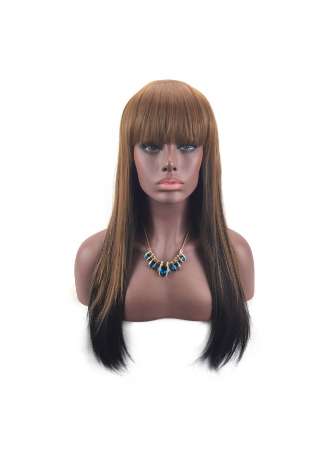 فوبيري شعر مستعار اصطناعي مستقيم طويل بني 1x1x1سم - Image 3