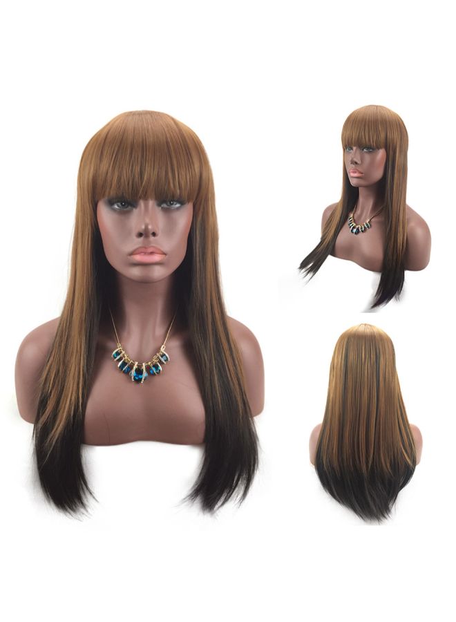 فوبيري شعر مستعار اصطناعي مستقيم طويل بني 1x1x1سم - Image 4