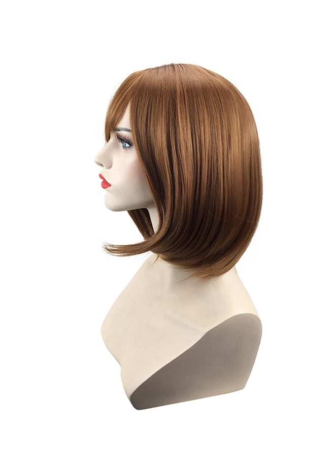 فوبيري شعر مستعار مسترسل بتصفيفة بوب مناسب للحفلات التنكرية بني 30x1x1سم - Image 1