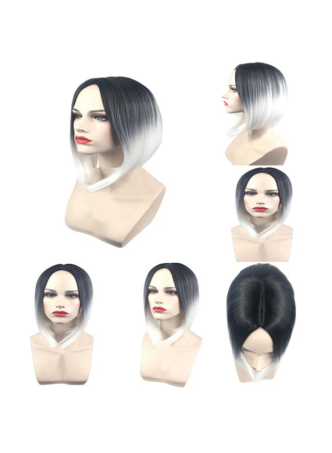 Voberry European And American Brazilian Lace Wig Black/Grey 34x36x1cm - Image 1