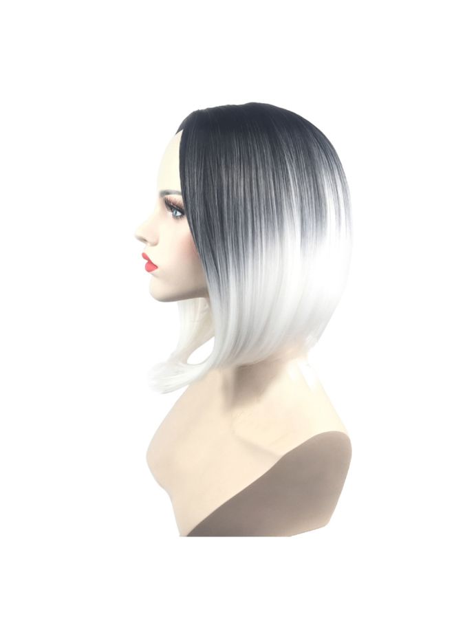 Voberry European And American Brazilian Lace Wig Black/Grey 34x36x1cm - Image 3