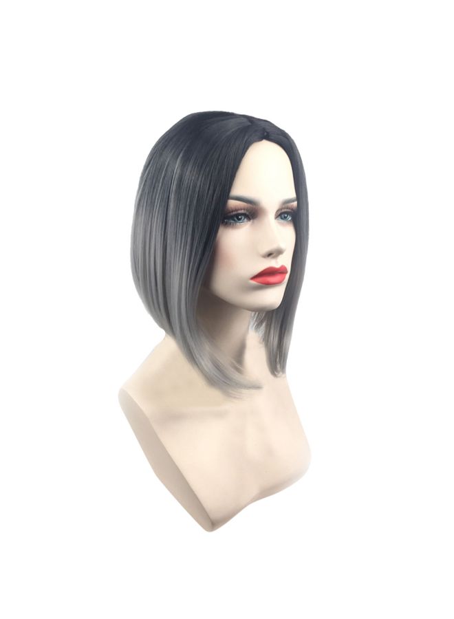 Voberry European And American Brazilian Lace Wig Black/Grey 34x36x1cm - Image 4