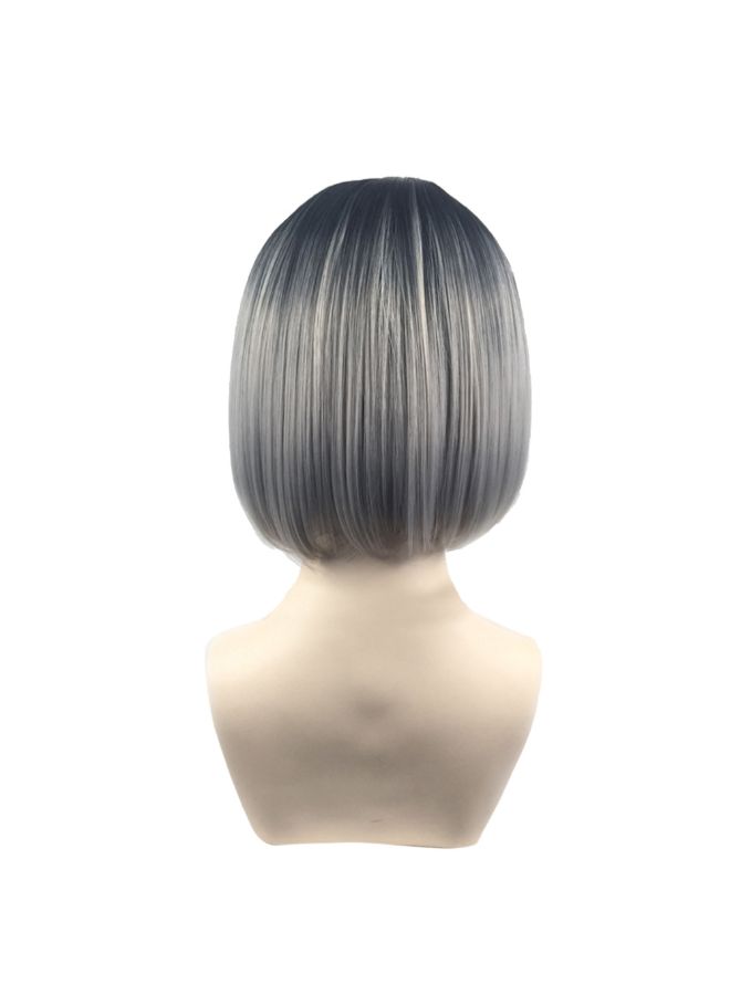 Voberry European And American Brazilian Lace Wig Black/Grey 34x36x1cm - Image 3