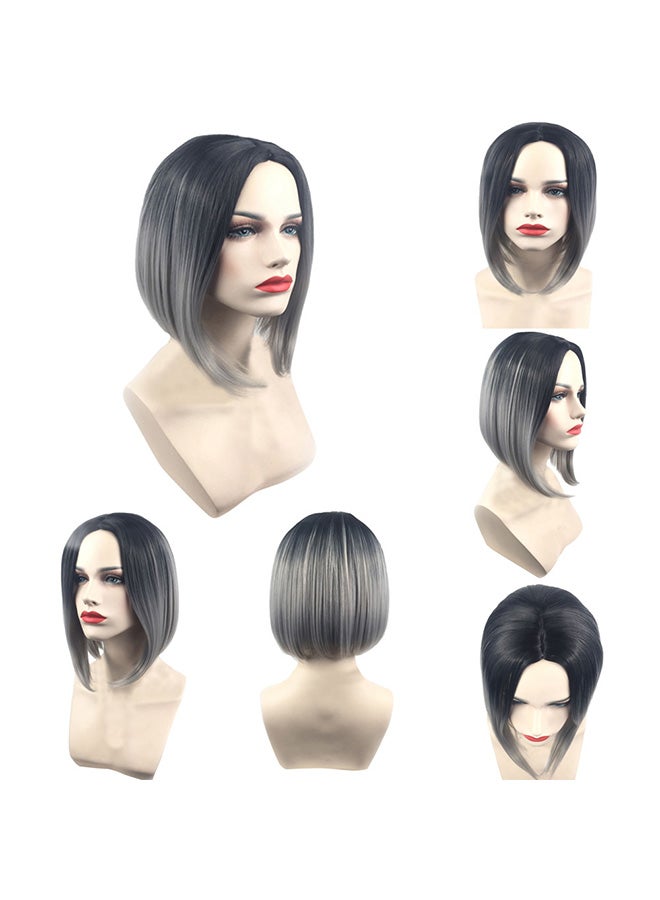 Voberry European And American Brazilian Lace Wig Black/Grey 34x36x1cm - Image 1