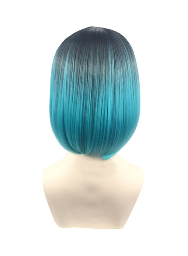 فوبيري شعر مستعار مزود بجزء من الدانتيل بتصفيفة أوروبية وأمريكية برازيلية أزرق سيان/ أسود 34x36x1سم - Image 1