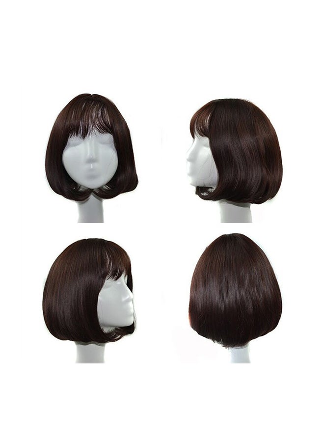 Synthetic Weft  Short Hair Lace Wig Black/Brown 30x25x5cm