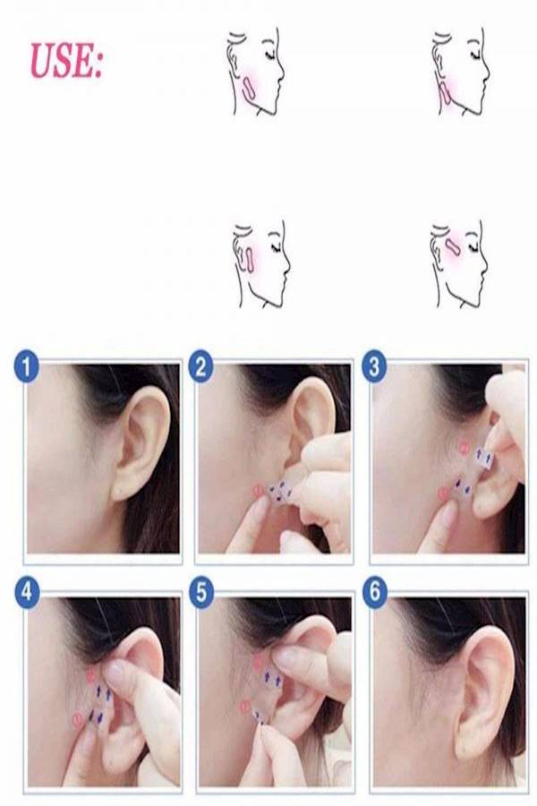 ماركة غير محددة - مجموعة لصقات شد الوجه مكونة من 40 قطعة شفاف - Image 1