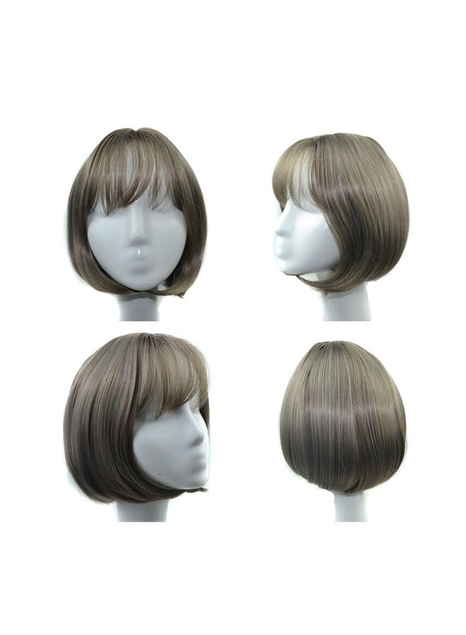 Voberry Synthetic Weft  Short Hair Lace Wig Silver Grey 30x25x5cm
