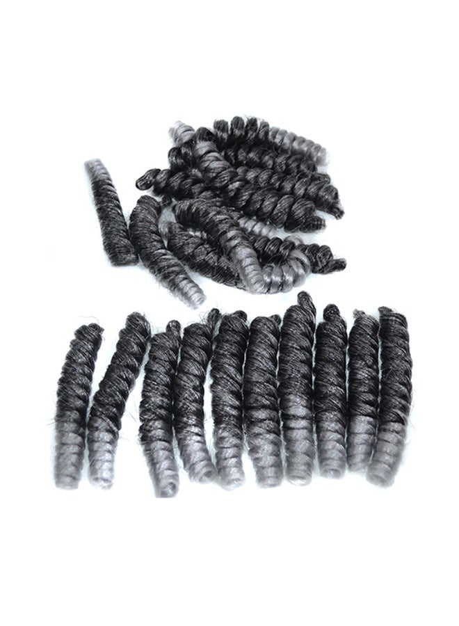 Voberry Synthetic Hair Spring Braid Wig Silver Grey/Black 18x5x5cm