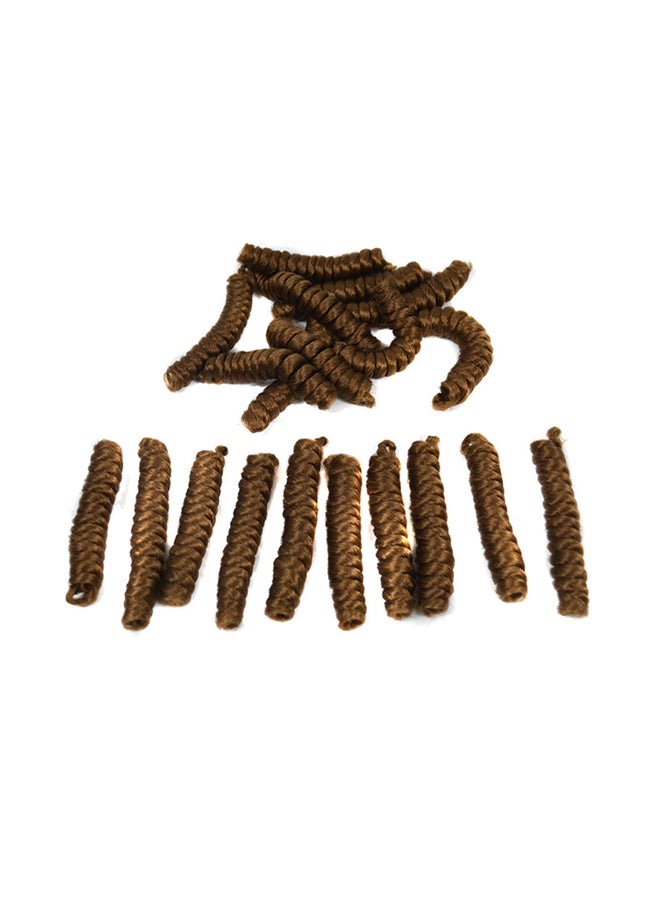 شعر مستعار مضفر وملتف ومصنوع من الألياف الصناعية بني 18x5x5سم