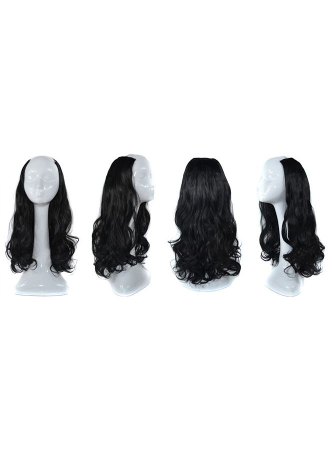 Voberry Synthetic Curls Weft Hair Wig Black/Grey 30x20x5cm - Image 2