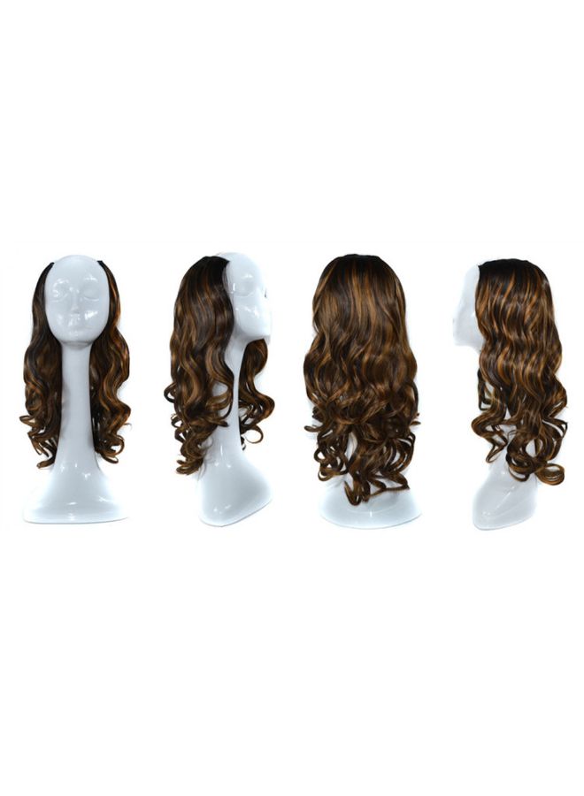 Voberry Synthetic Curls Weft Hair Wig Black/Brown 30x20x5cm - Image 3