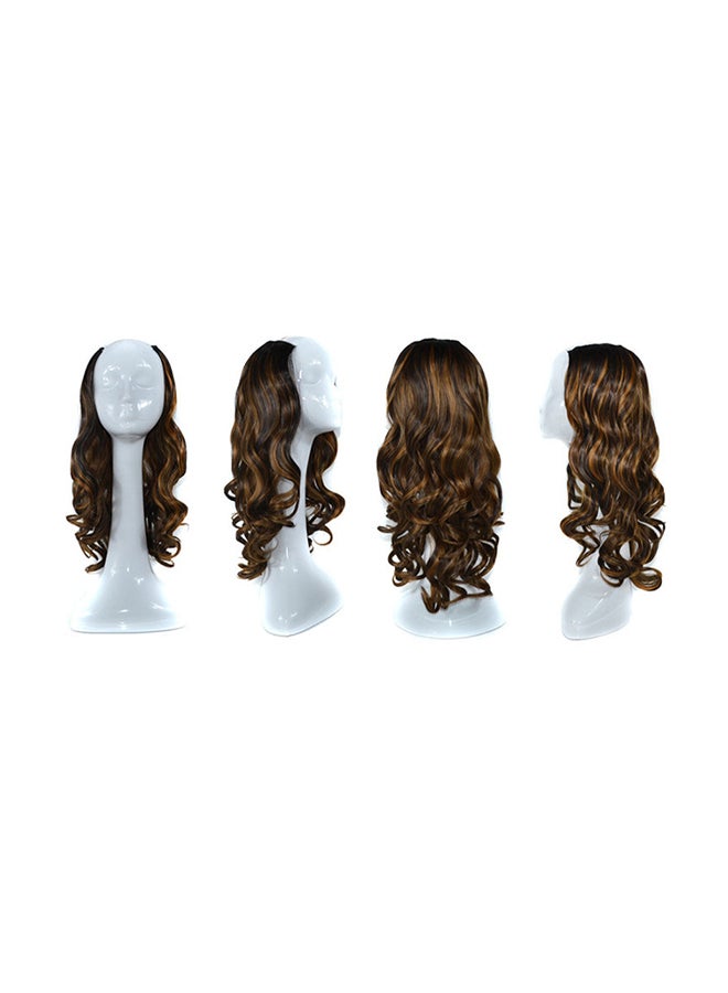 Voberry Synthetic Curls Weft Hair Wig Black/Brown 30x20x5cm - Image 1