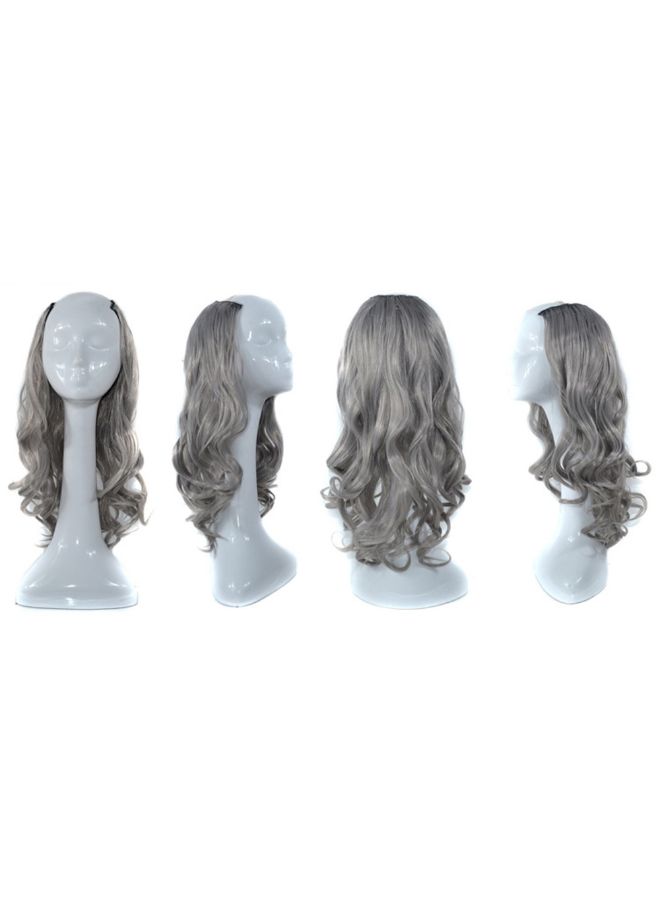Voberry Synthetic Curls Weft Hair Wig Black/Grey 30x20x5cm - Image 2