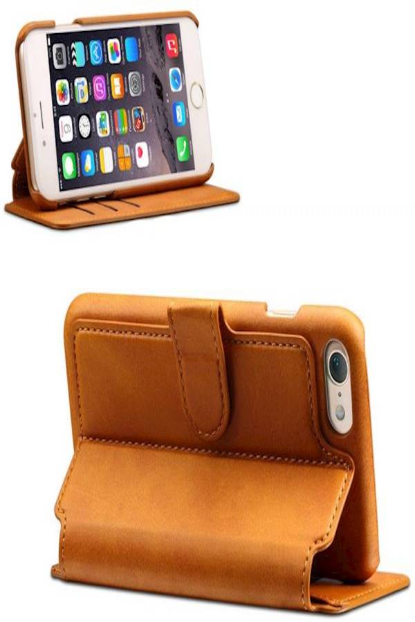 Protective Wallet Card Case Cover For Apple iPhone 7 Plus Brown  - Image 4