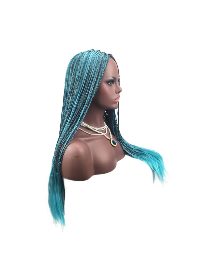 Voberry Cosplay Synthetic Braid Wig Cyan Blue 19x16x1cm - Image 3