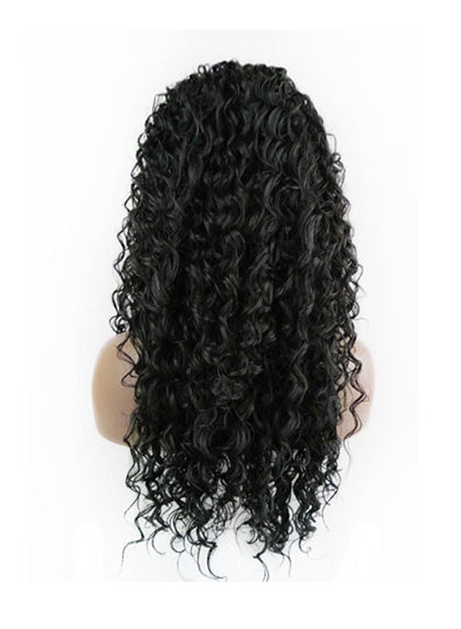 Voberry Curly Glueless Full Lace Wig Black 45x14x5cm - Image 1
