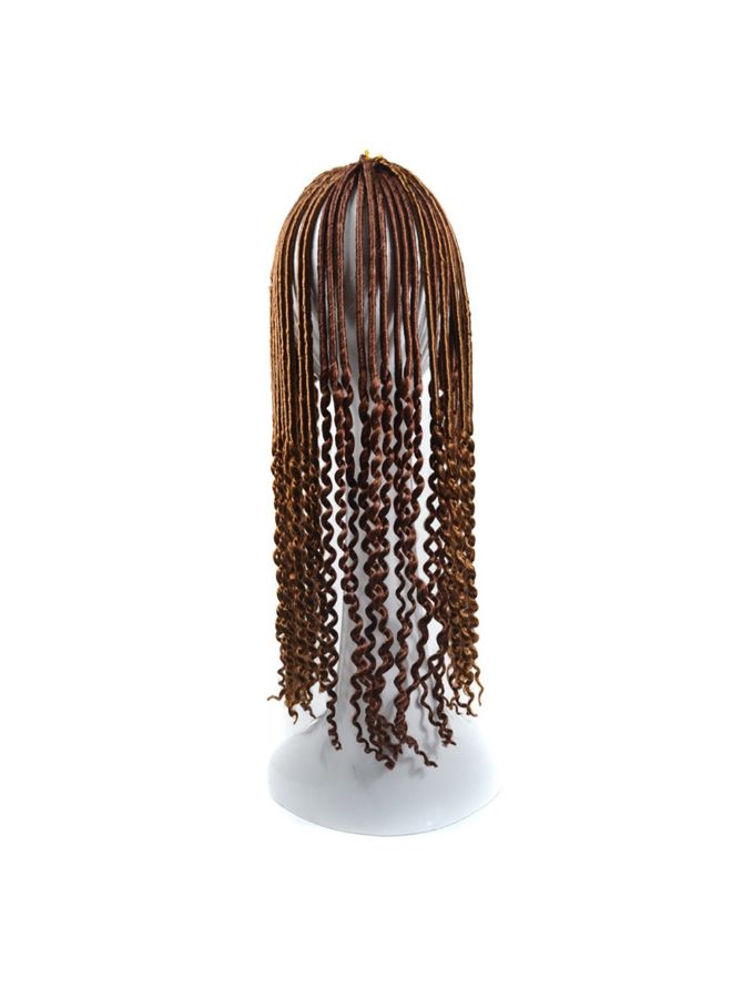 فوبيري شعر مستعار مضفر مصنوع من ألياف صناعية مقاومة للحرارة بني 25x20x3سم - Image 4