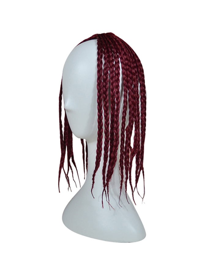 Voberry Braid Heat Resistant Synthetic Hair Wig Wine Red 15x20x3cm
