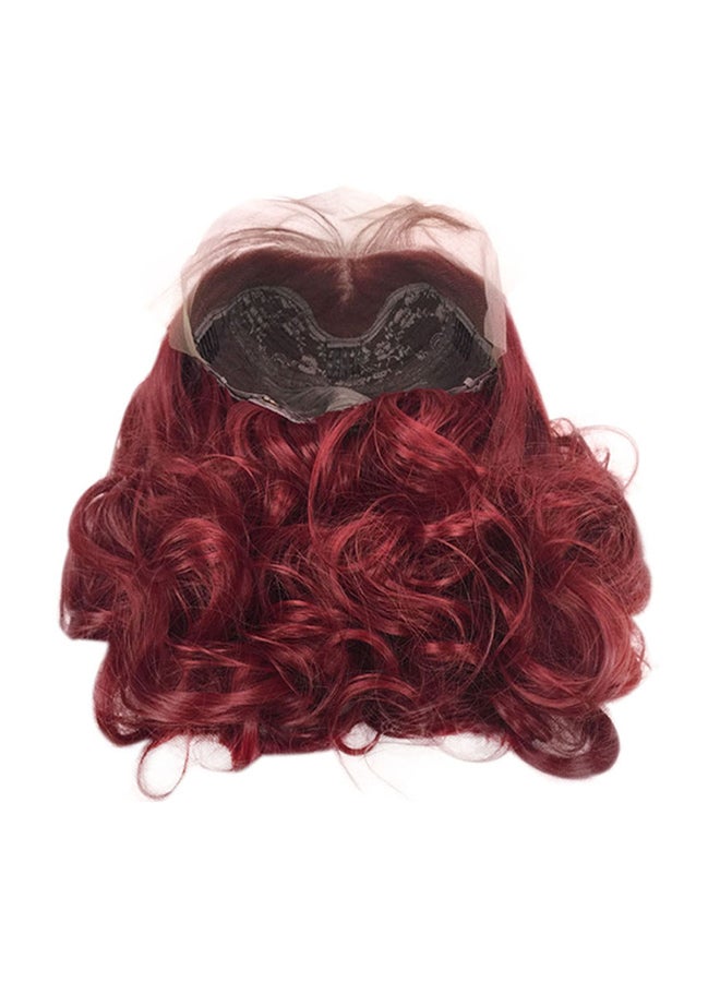 Voberry Curly Glueless Full Lace Wig Wine Red 10x10x10cm - Image 1