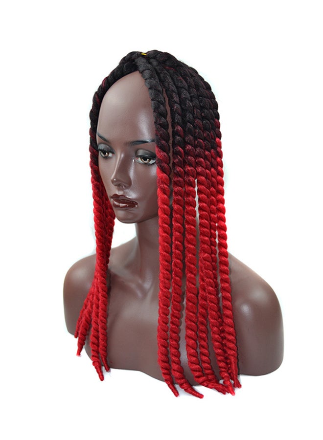 Voberry Synthetic Gradient Twist Crochet Braids Wig Black/Red 15x20x3cm - Image 1