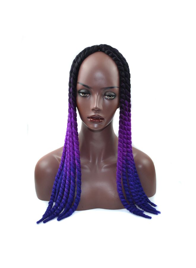 Voberry Synthetic Gradient Twist Crochet Braids Wig Multicolour 15x20x3cm - Image 4