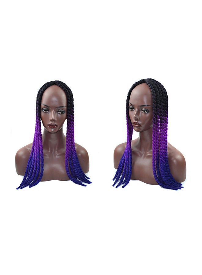 Voberry Synthetic Gradient Twist Crochet Braids Wig Multicolour 15x20x3cm - Image 1