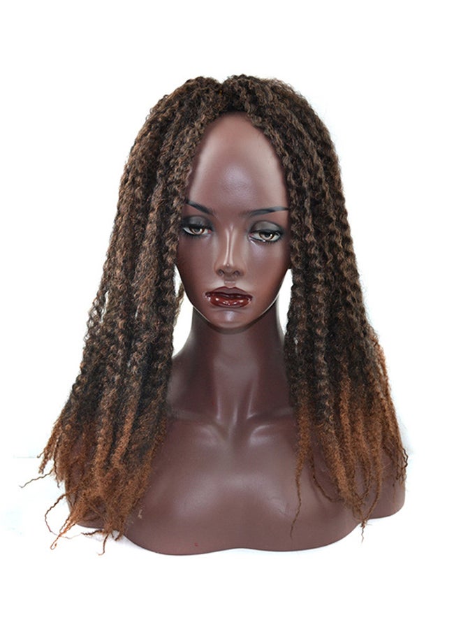 Voberry Synthetic Gradient Twist Crochet Braids Wig Black/Brown 20x20x3cm - Image 1
