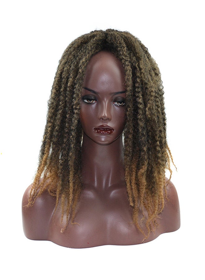 Voberry Synthetic Gradient Twist Crochet Braids Wig Brown 20x20x3cm - Image 1