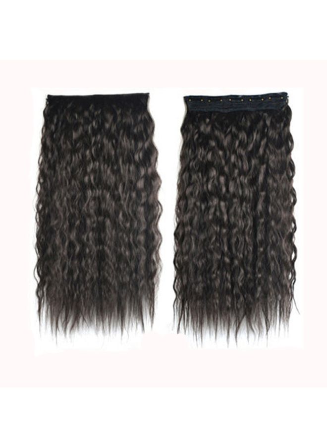 Voberry 5 Clips Gradient Wavy Curly Long Clip Hair Wig Black 20x20x3cm - Image 3
