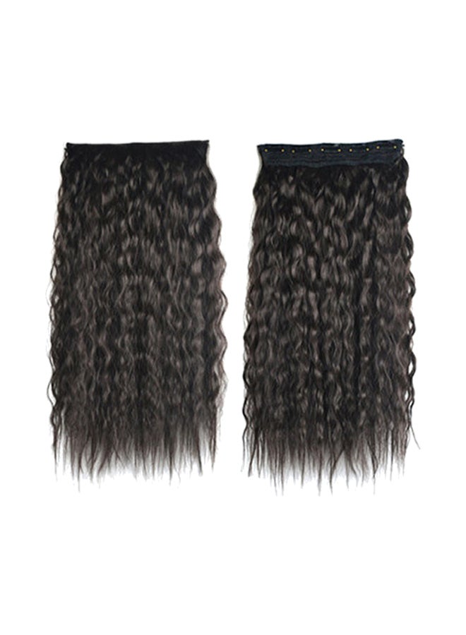 Voberry 5 Clips Gradient Wavy Curly Long Clip Hair Wig Black 20x20x3cm - Image 1