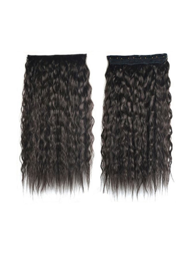 Voberry 5 Clips Gradient Wavy Curly Long Clip Hair Wig Black 20x20x3cm - Image 2